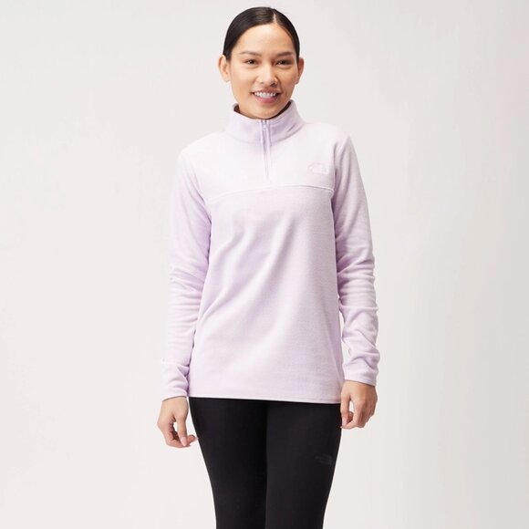 The North Face Women's TKA Glacier Quarter Zip Fleece Sweater in Lavender Fog - Picture 1 of 10